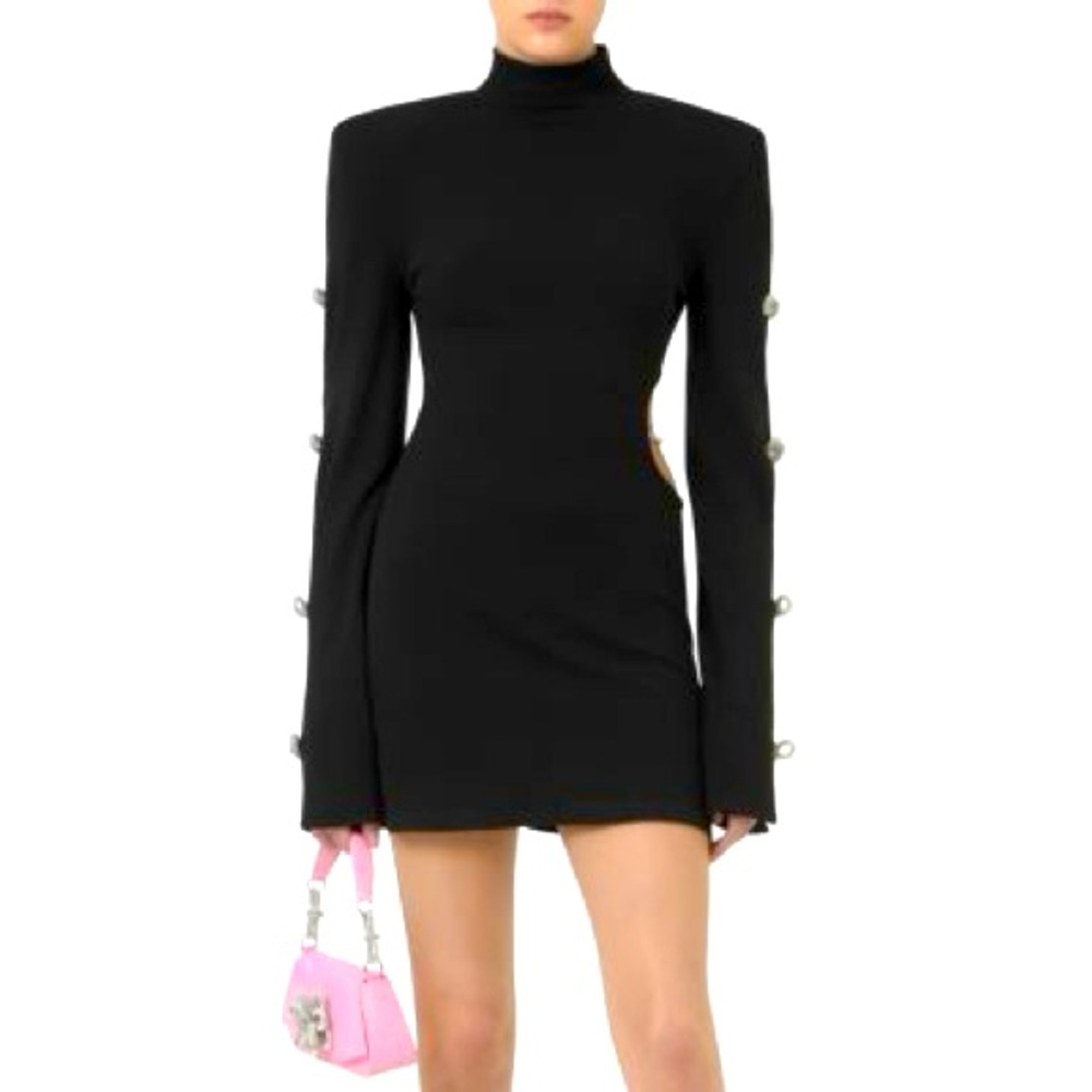 Mach & Mach crystal embellished cutout mini dress
